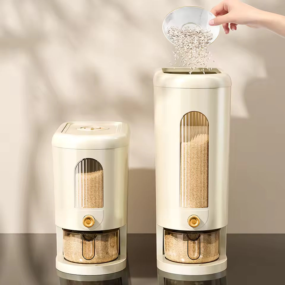 5/10KG Automatic Rice Dispenser Insect-Proof Sealed Grain Cereal Dispenser Moisture-Proof Kitchen Grain Container Keep Dry Fresh