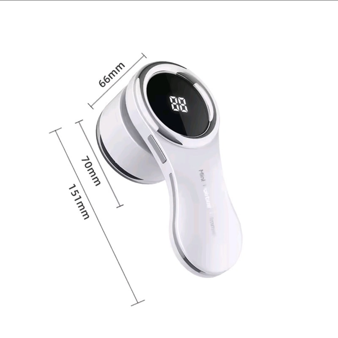 Professional Fabric Shaver, Lint Remover Rechargeable, Electric Portable Sweater Defuzzer with 6 Leaf Blades, Digital LCD Displa