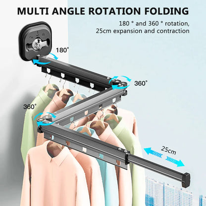 Aluminum Wall-Mounted Retractable Clothes Drying Rack