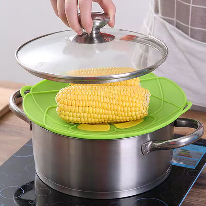 Silicone Lid Spill Stopper Cover For Pot Pan Kitchen Accessories Cooking Tools Flower Cookware Home Kitchen 26cm