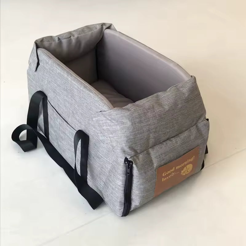 Pet Products Portable Console Booster Dog Car Seat & Carrier for Small Dogs & Cats,Car Seat for Center Car Armrest Safety Tether