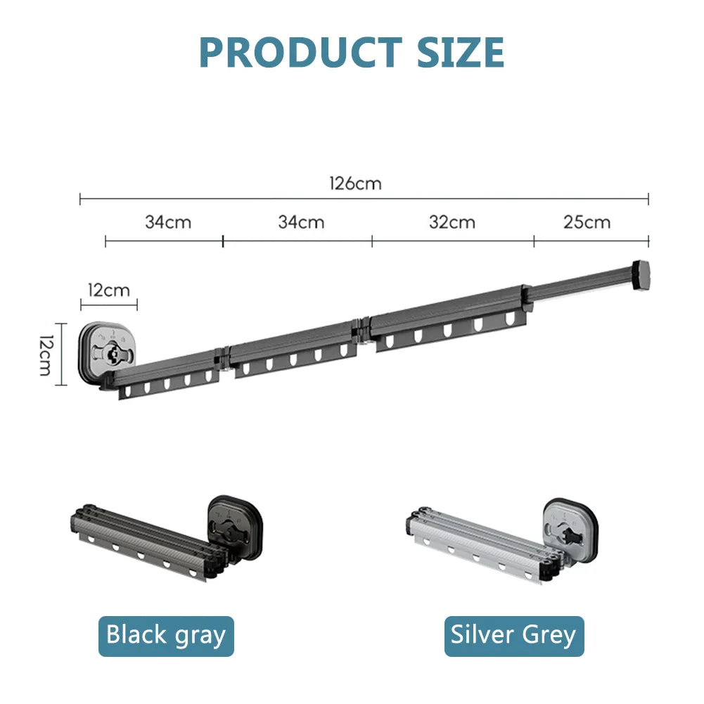 Aluminum Wall-Mounted Retractable Clothes Drying Rack