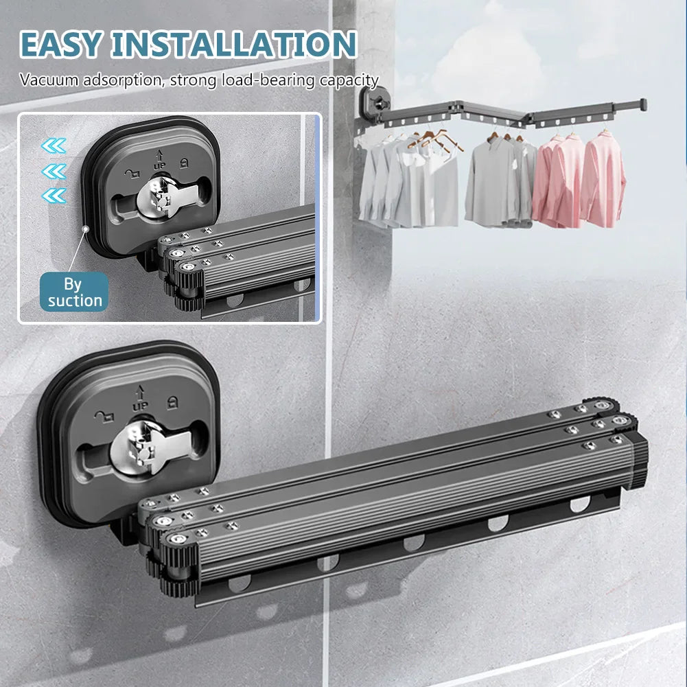 Aluminum Wall-Mounted Retractable Clothes Drying Rack