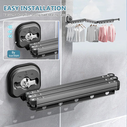 Aluminum Wall-Mounted Retractable Clothes Drying Rack